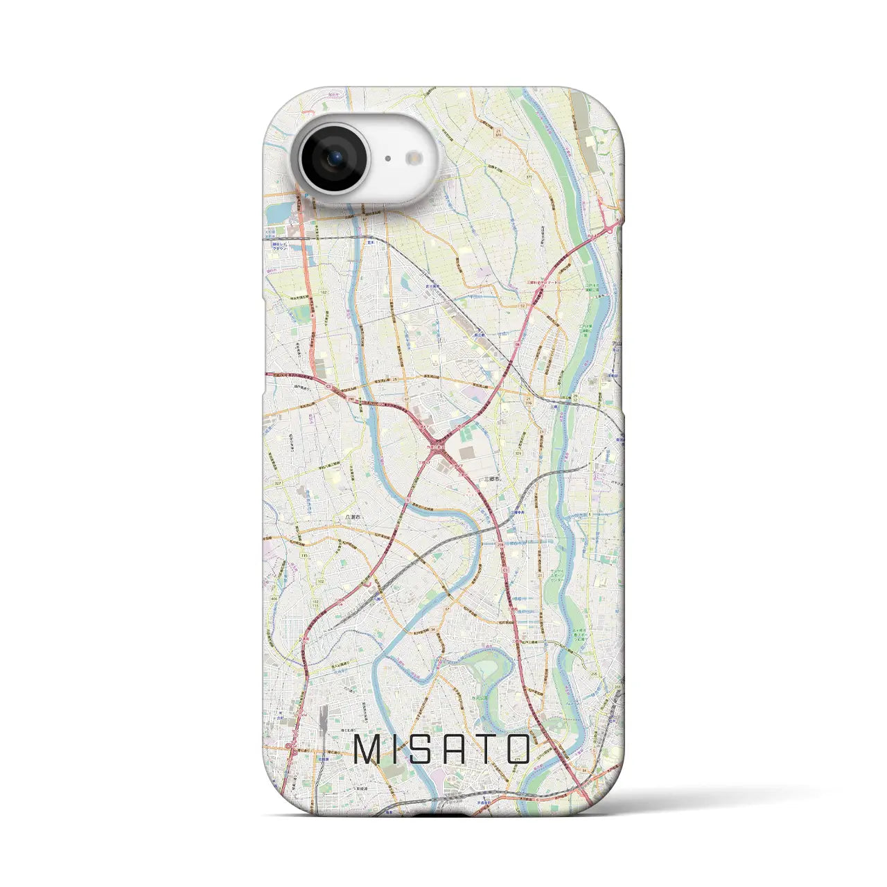 【三郷(埼玉県)】地図柄iPhoneケース(バックカバータイプ)