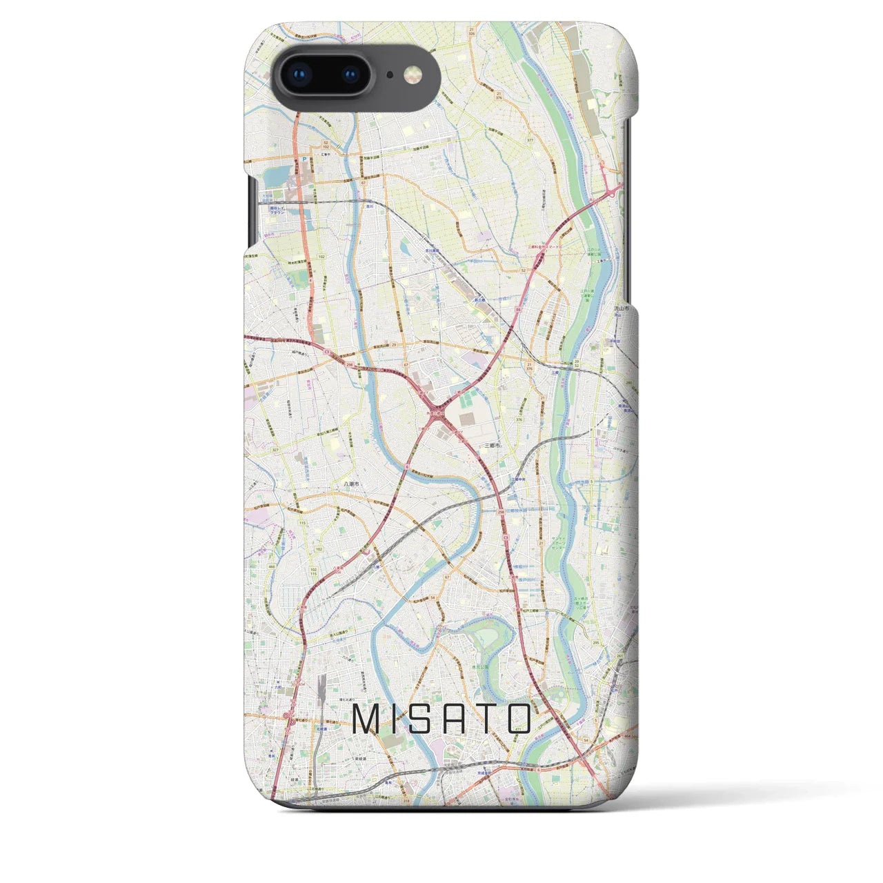 【三郷(埼玉県)】地図柄iPhoneケース(バックカバータイプ)