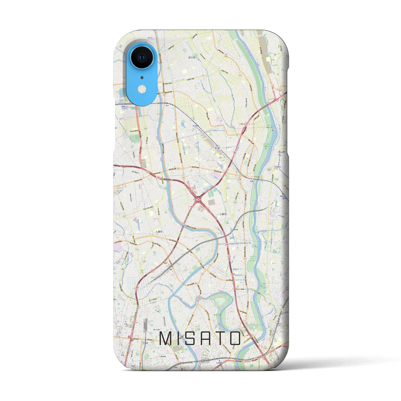 【三郷(埼玉県)】地図柄iPhoneケース(バックカバータイプ)