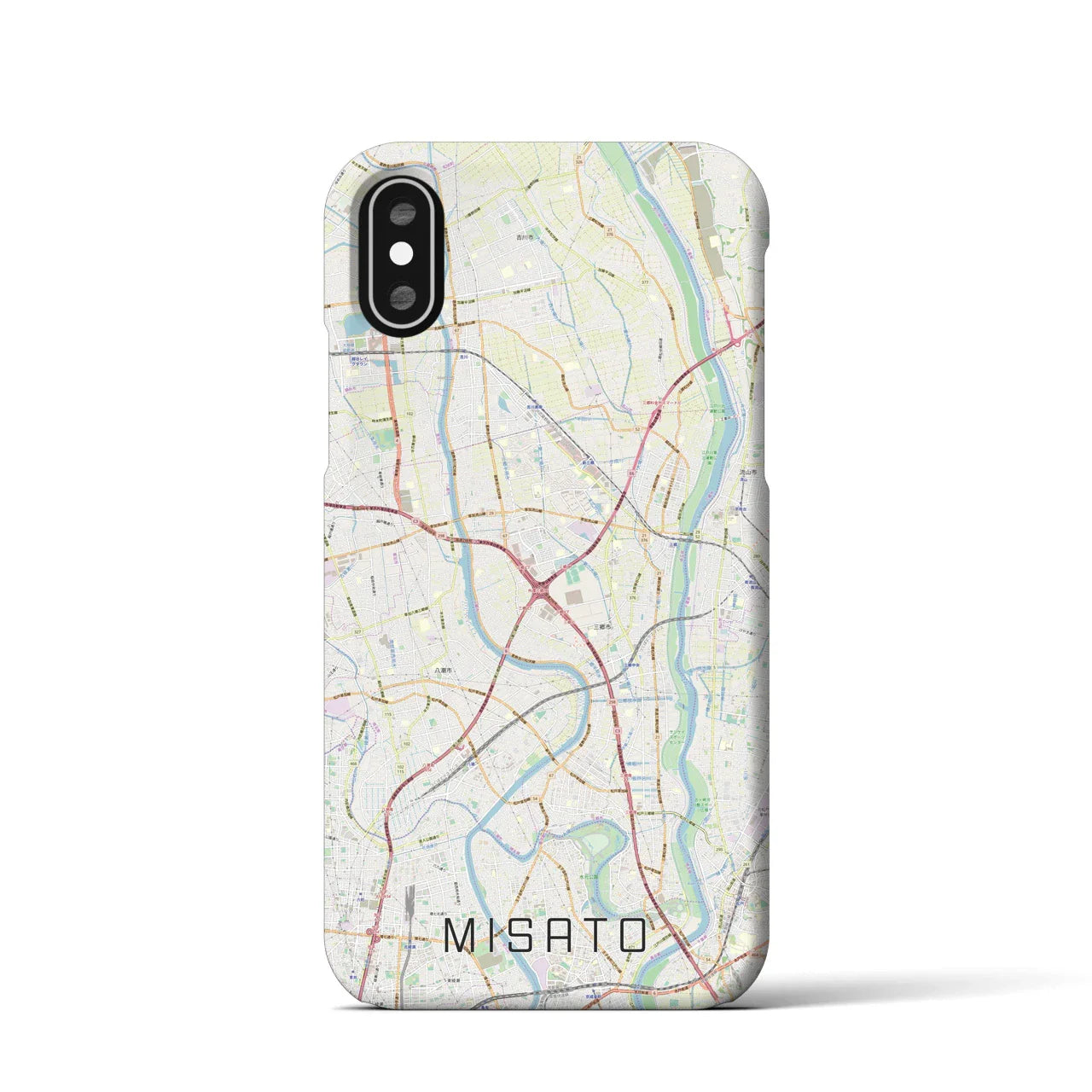 【三郷(埼玉県)】地図柄iPhoneケース(バックカバータイプ)