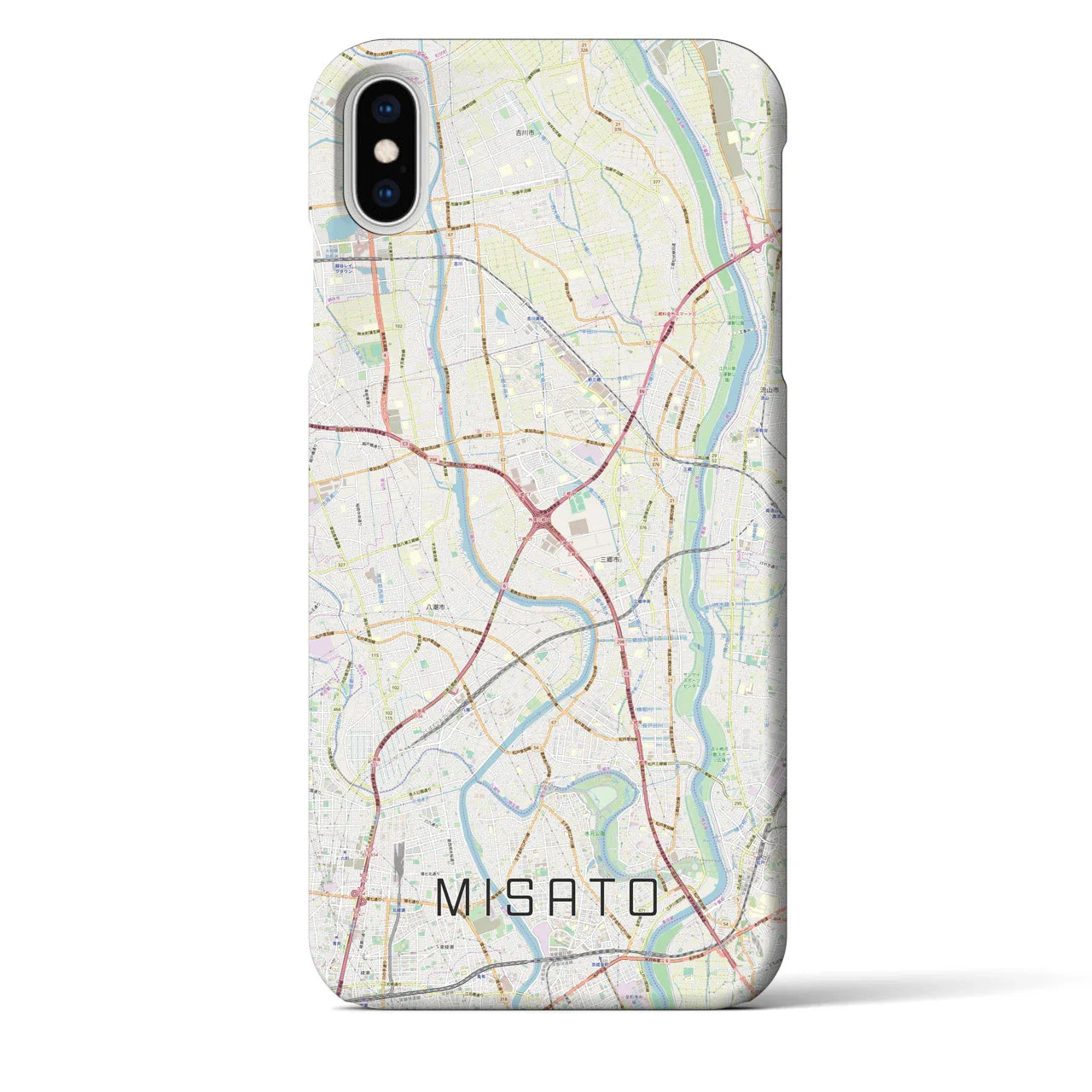 【三郷(埼玉県)】地図柄iPhoneケース(バックカバータイプ)