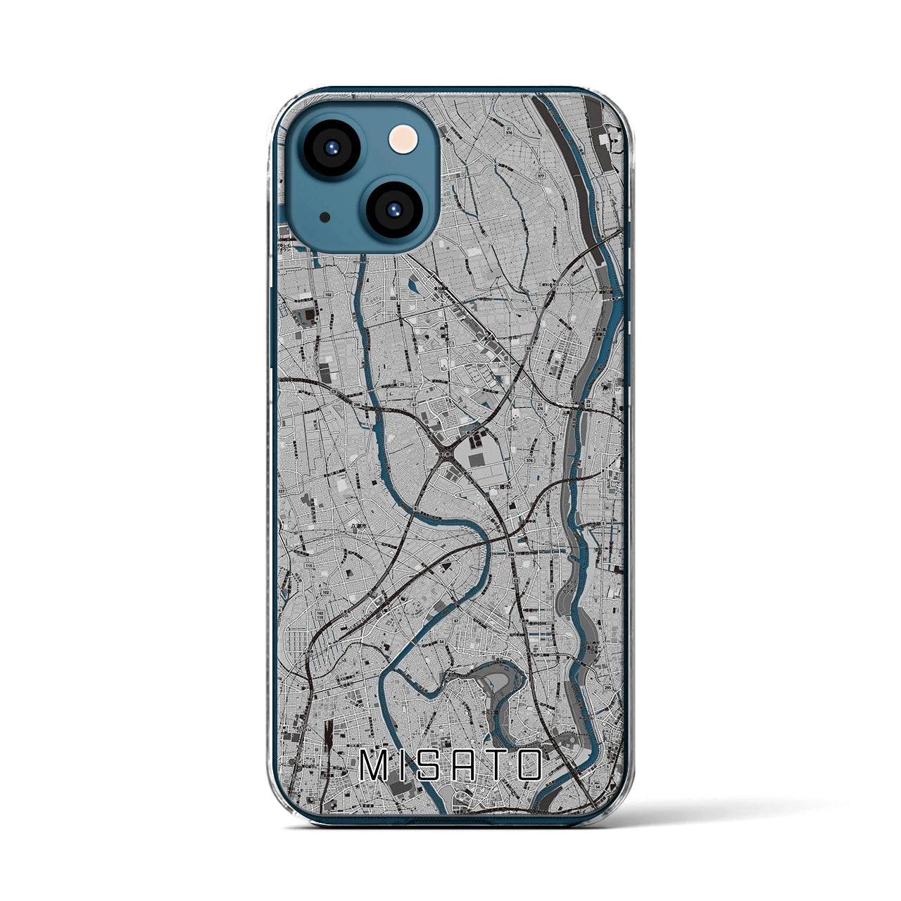 【三郷(埼玉県)】地図柄iPhoneケース(クリアタイプ)