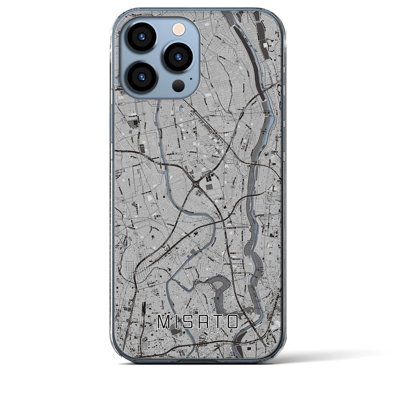 【三郷(埼玉県)】地図柄iPhoneケース(クリアタイプ)