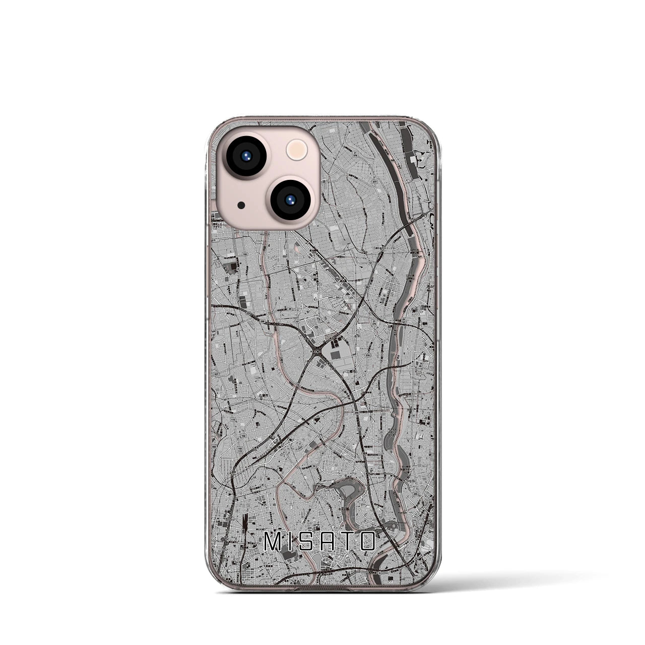 【三郷(埼玉県)】地図柄iPhoneケース(クリアタイプ)