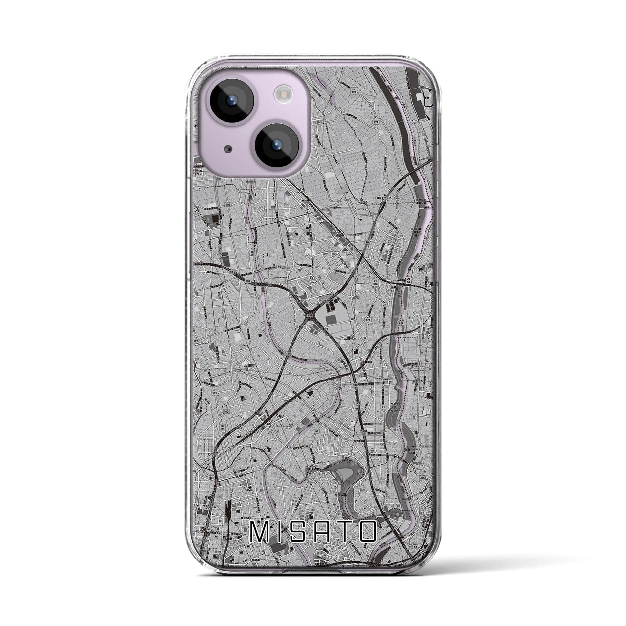 【三郷(埼玉県)】地図柄iPhoneケース(クリアタイプ)