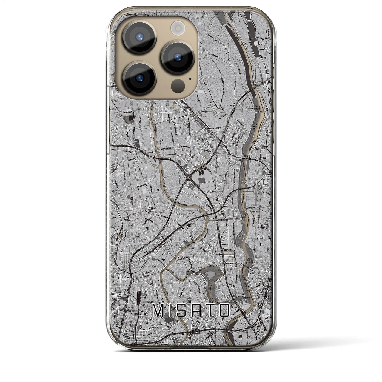 【三郷(埼玉県)】地図柄iPhoneケース(クリアタイプ)