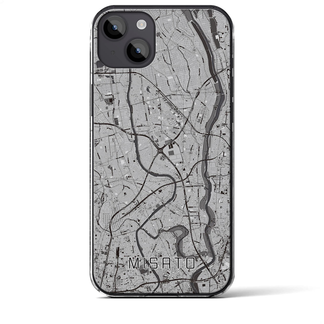 【三郷(埼玉県)】地図柄iPhoneケース(クリアタイプ)