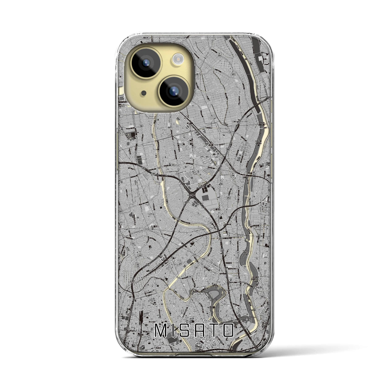 【三郷(埼玉県)】地図柄iPhoneケース(クリアタイプ)