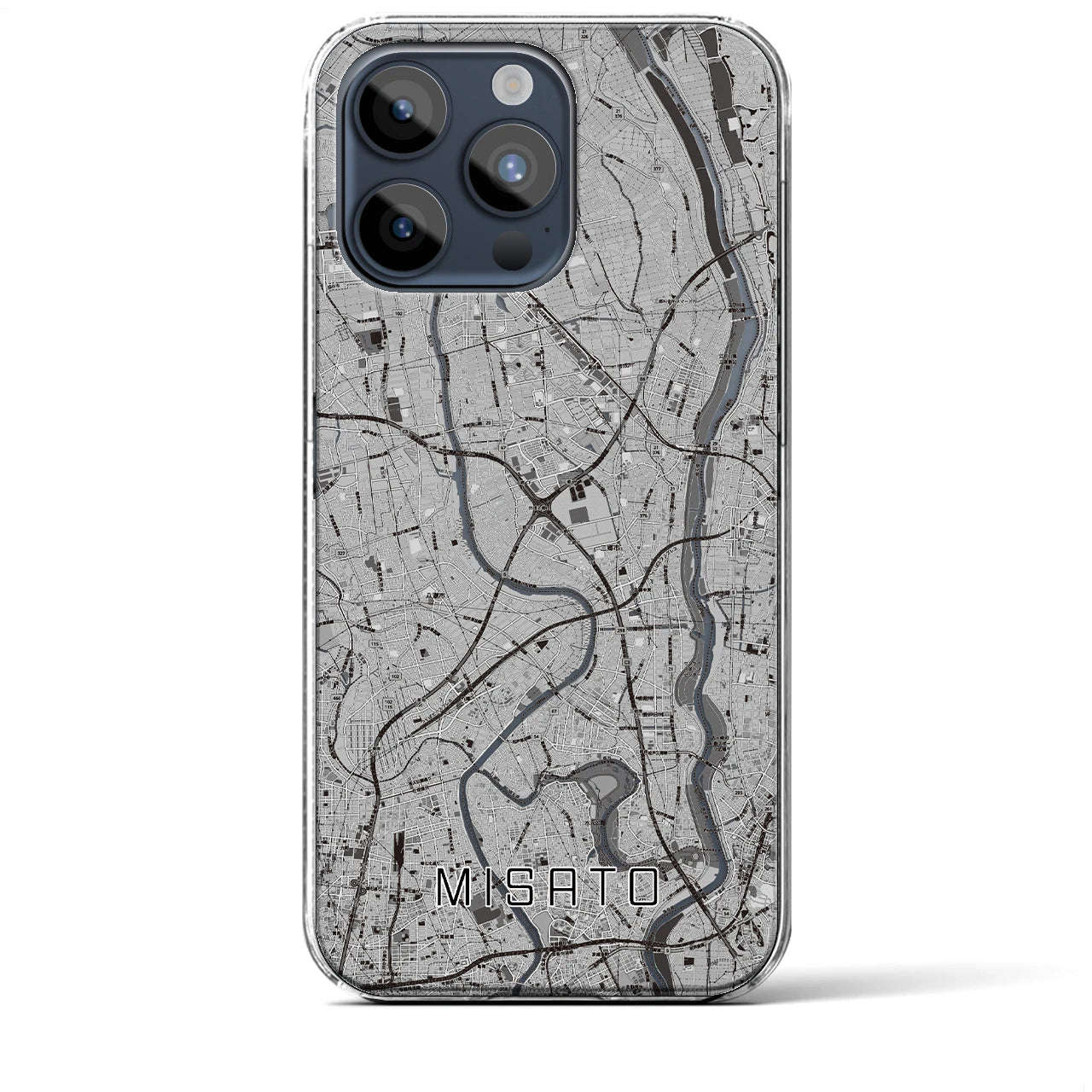 【三郷(埼玉県)】地図柄iPhoneケース(クリアタイプ)