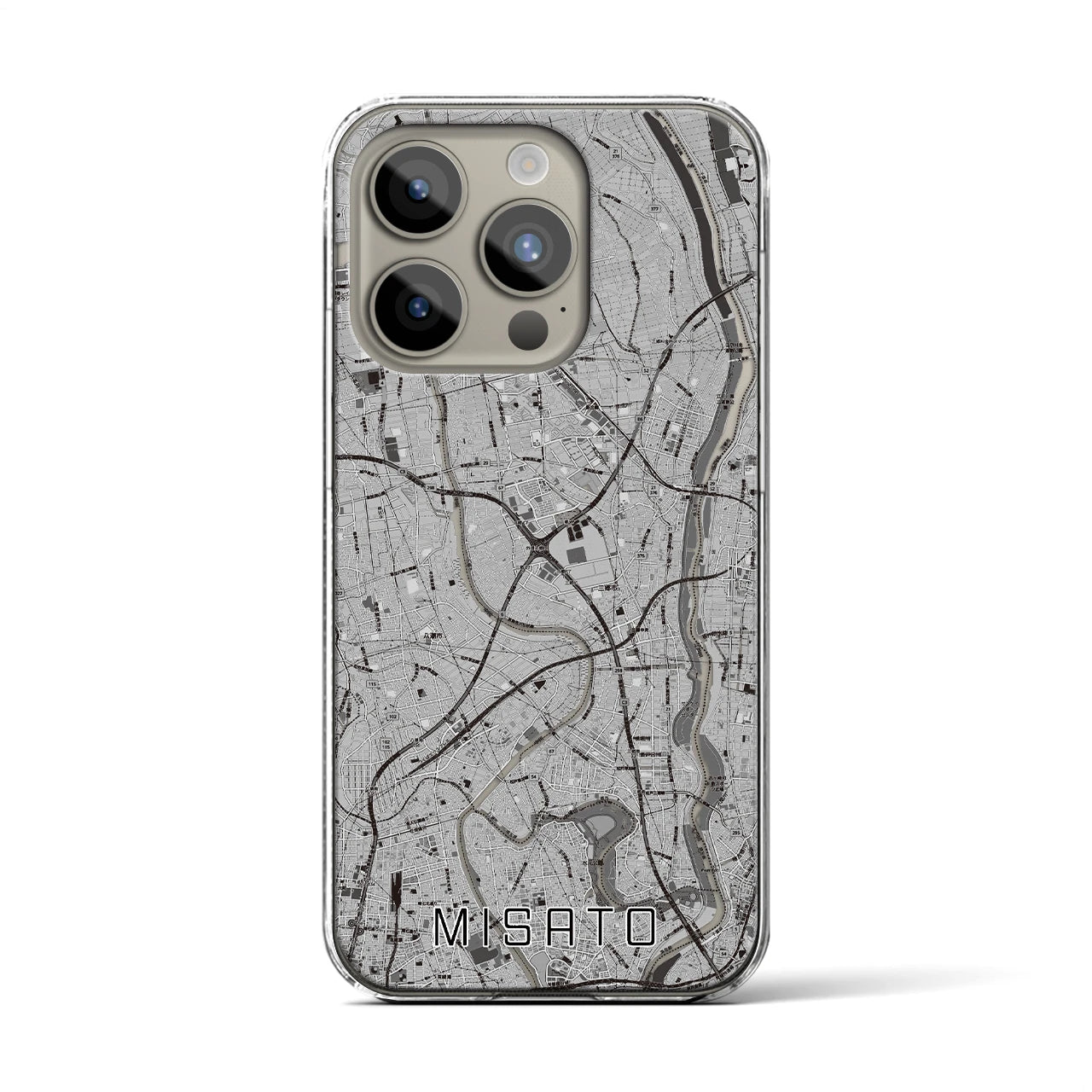 【三郷(埼玉県)】地図柄iPhoneケース(クリアタイプ)