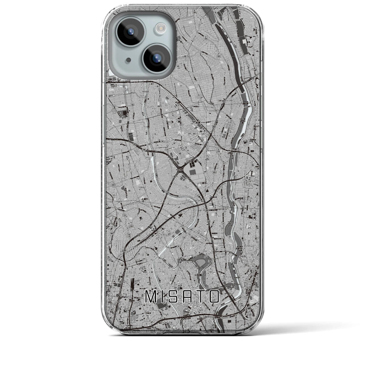 【三郷(埼玉県)】地図柄iPhoneケース(クリアタイプ)