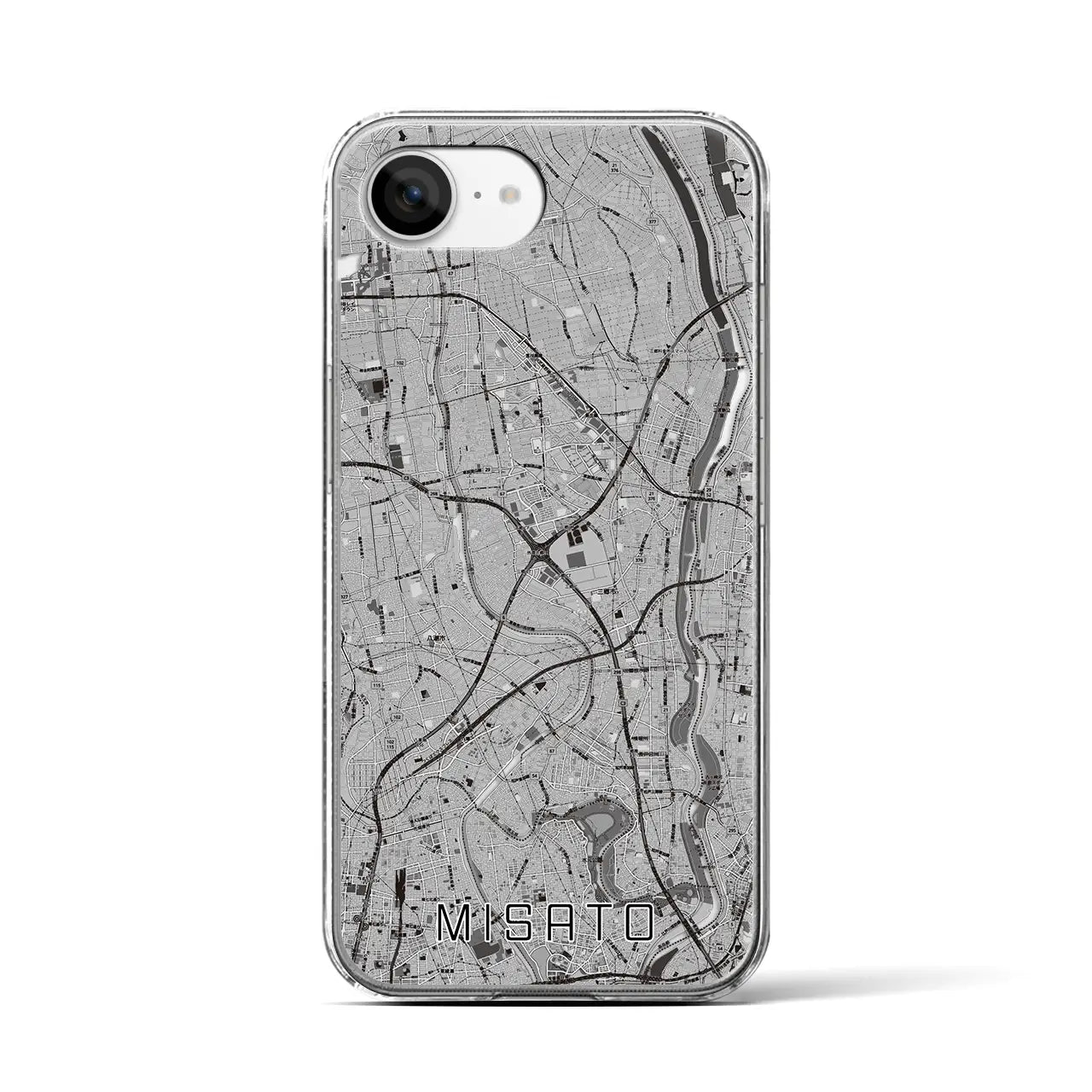 【三郷(埼玉県)】地図柄iPhoneケース(クリアタイプ)