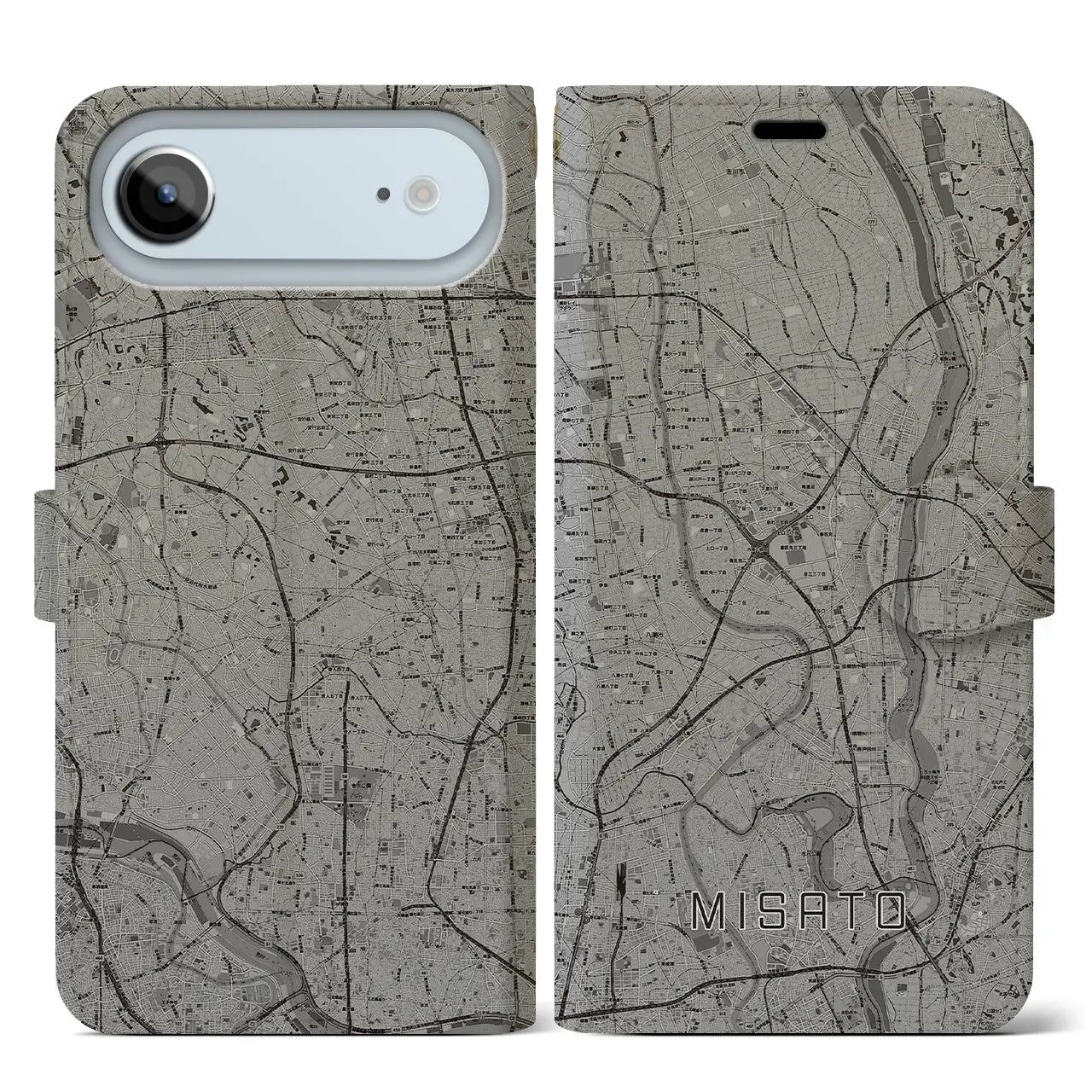 【三郷(埼玉県)】地図柄iPhoneケース(手帳タイプ)