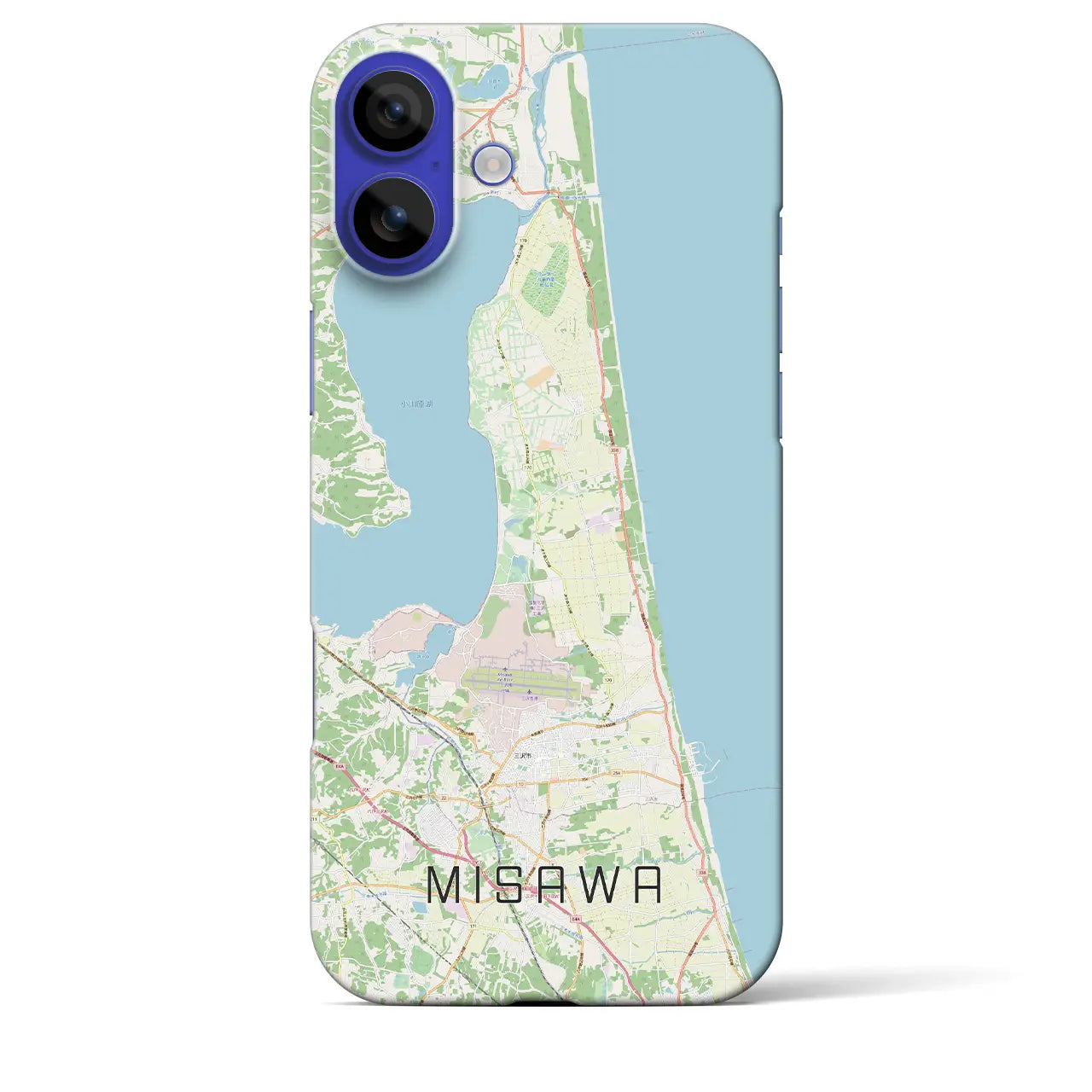 【三沢(青森県)】地図柄iPhoneケース(バックカバータイプ)ナチュラル・iPhone 16 Pro Max 用