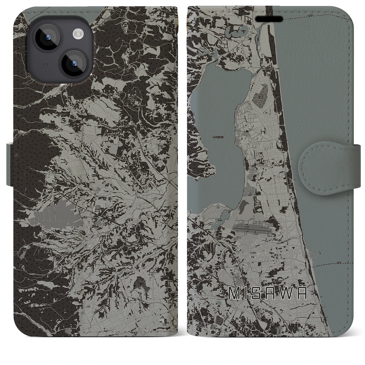 【三沢(青森県)】地図柄iPhoneケース(手帳タイプ)