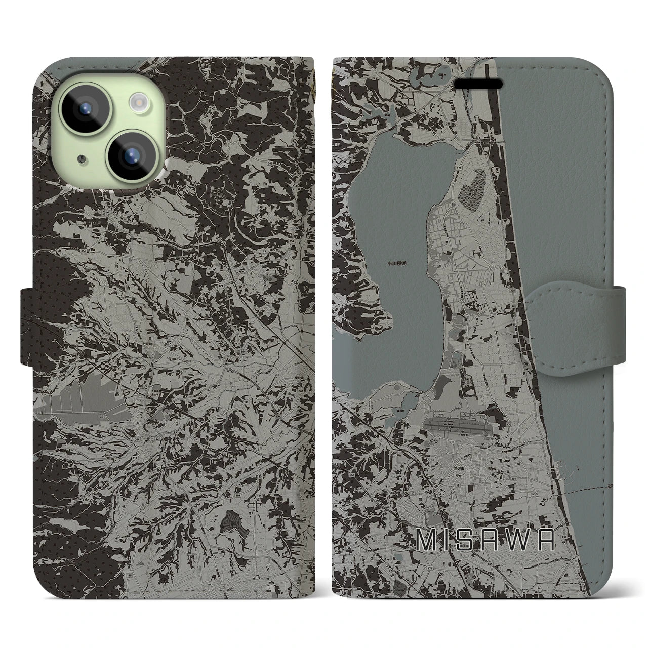 【三沢(青森県)】地図柄iPhoneケース(手帳タイプ)