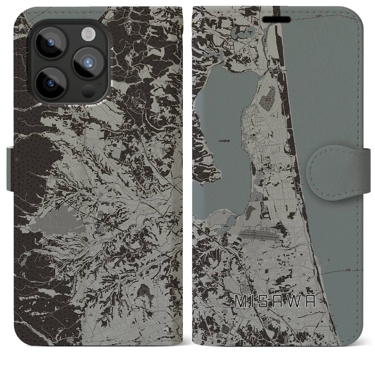 【三沢(青森県)】地図柄iPhoneケース(手帳タイプ)