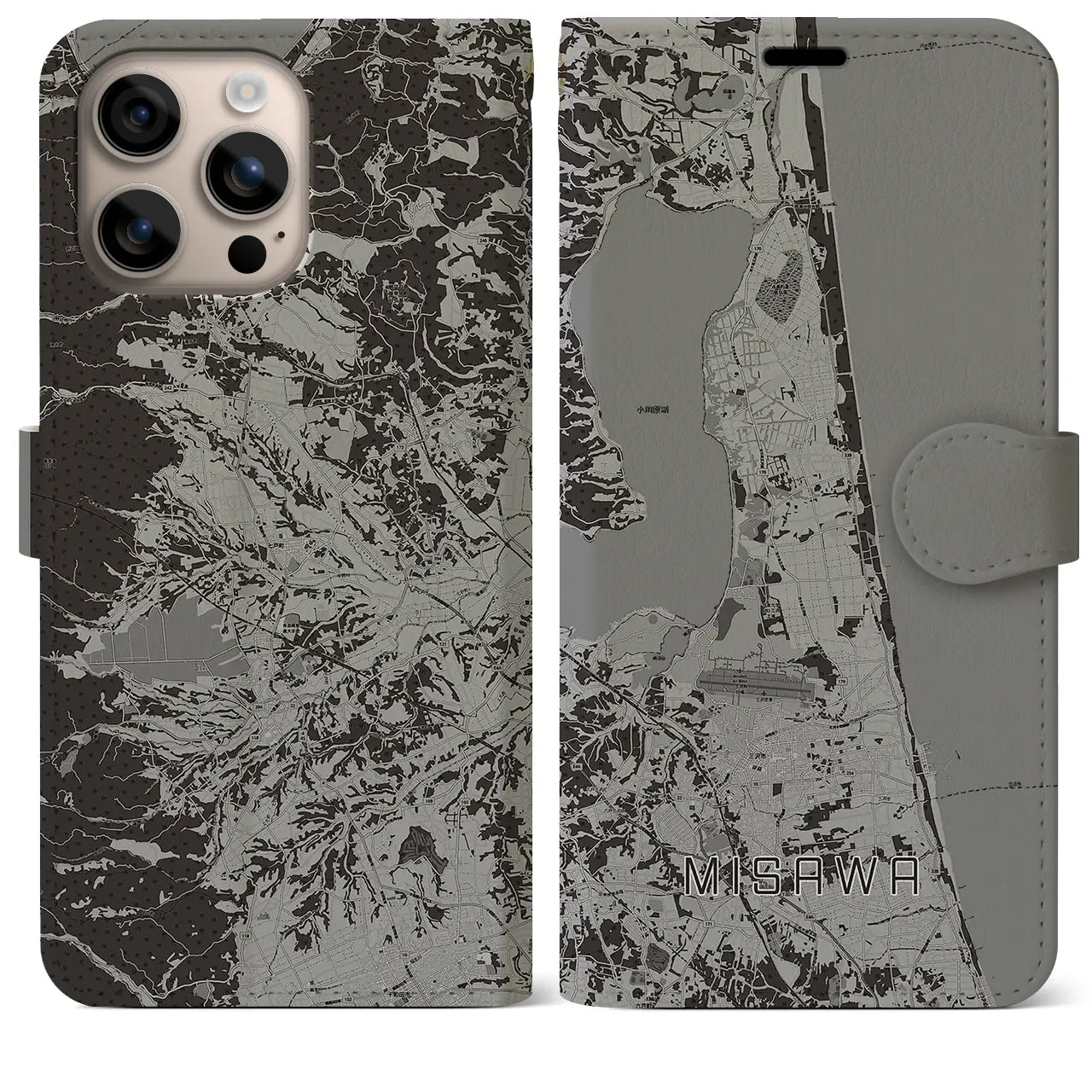 【三沢(青森県)】地図柄iPhoneケース(手帳タイプ)