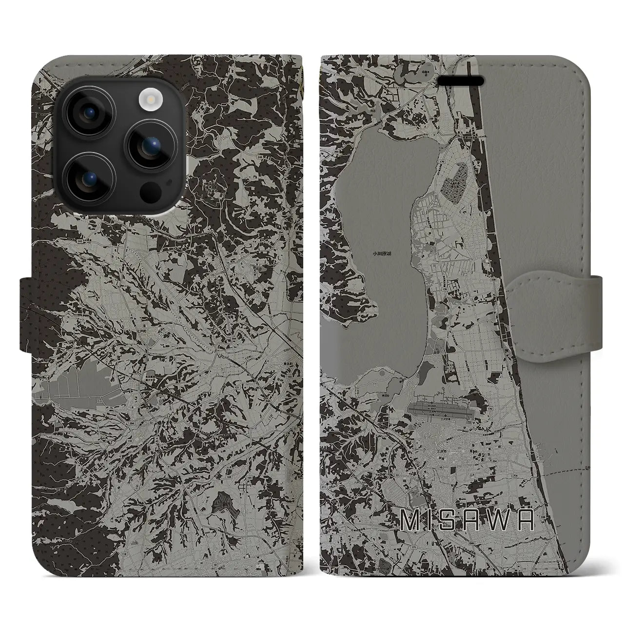 【三沢(青森県)】地図柄iPhoneケース(手帳タイプ)