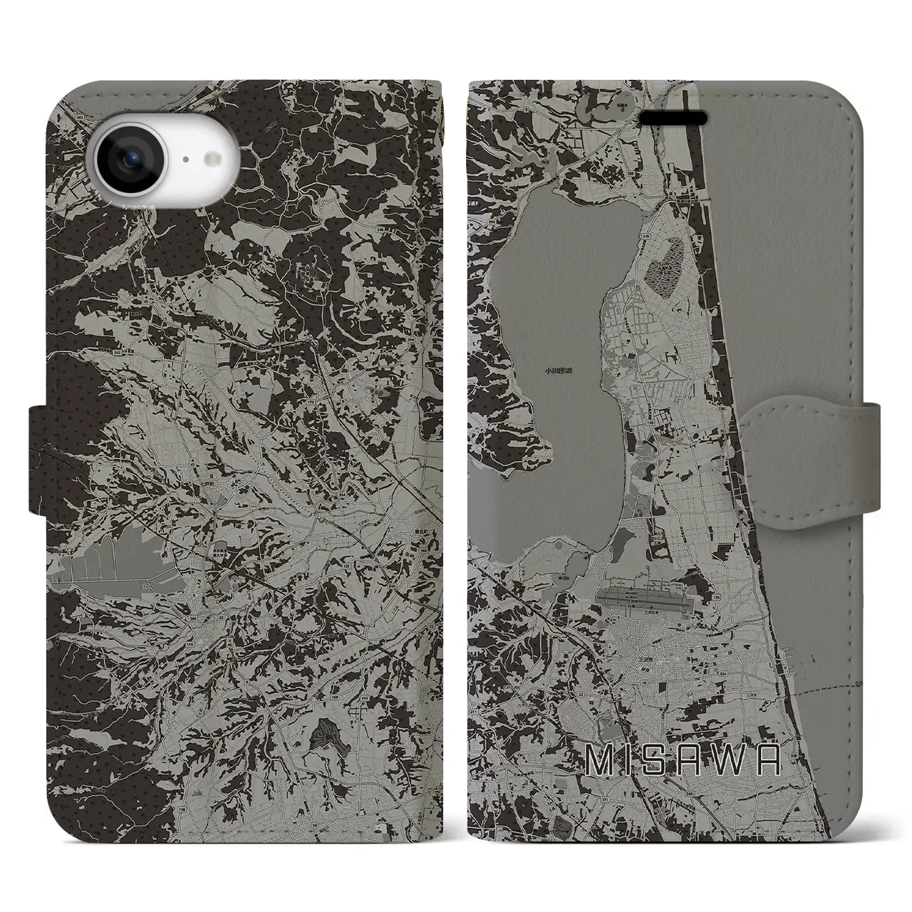 【三沢(青森県)】地図柄iPhoneケース(手帳タイプ)