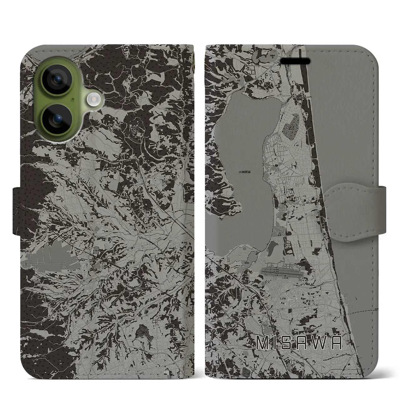 【三沢(青森県)】地図柄iPhoneケース(手帳タイプ)