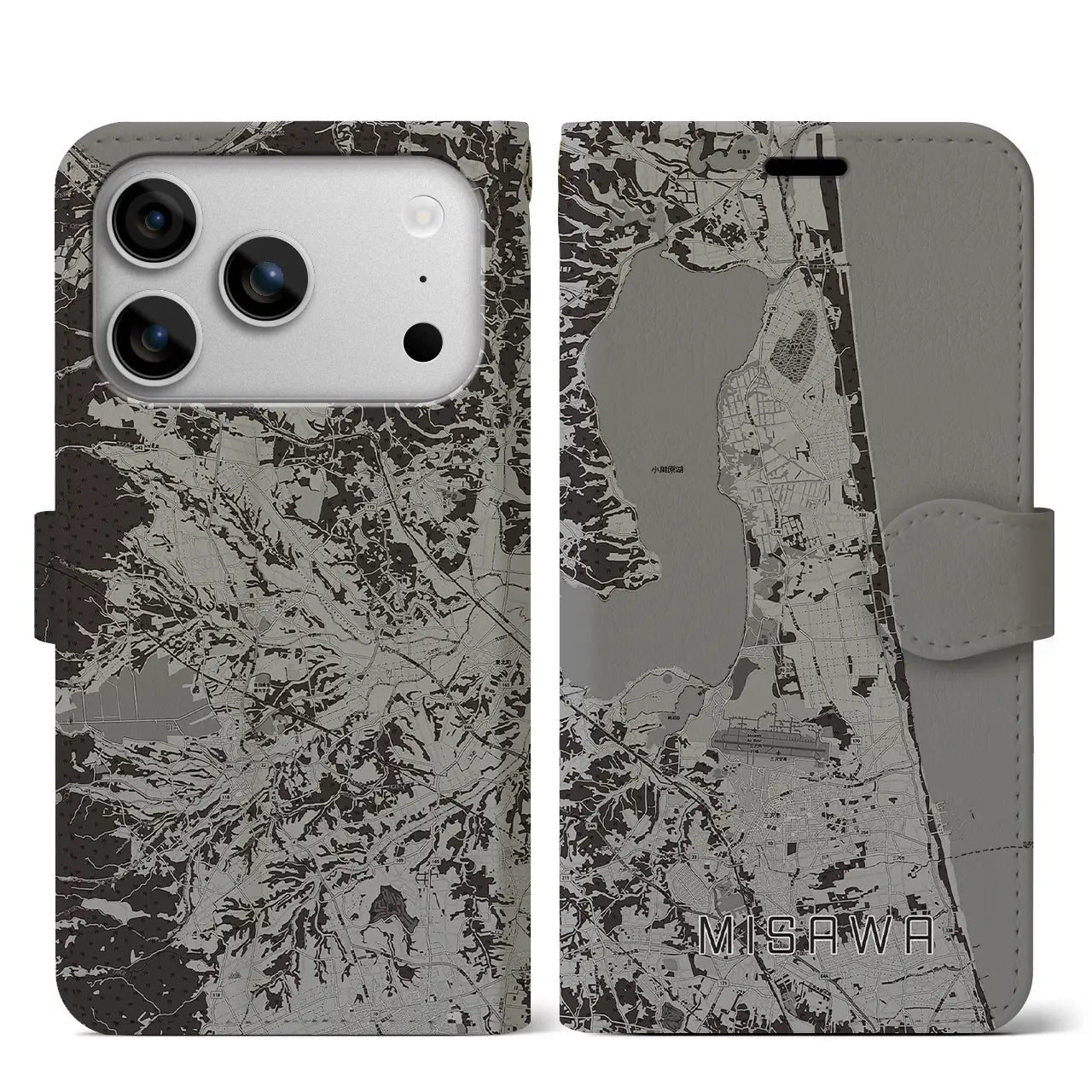 【三沢(青森県)】地図柄iPhoneケース(手帳タイプ)