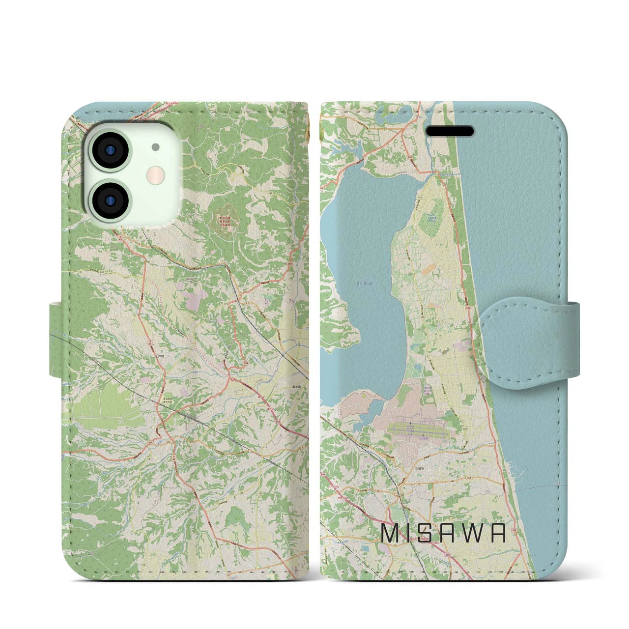 【三沢(青森県)】地図柄iPhoneケース(手帳タイプ)