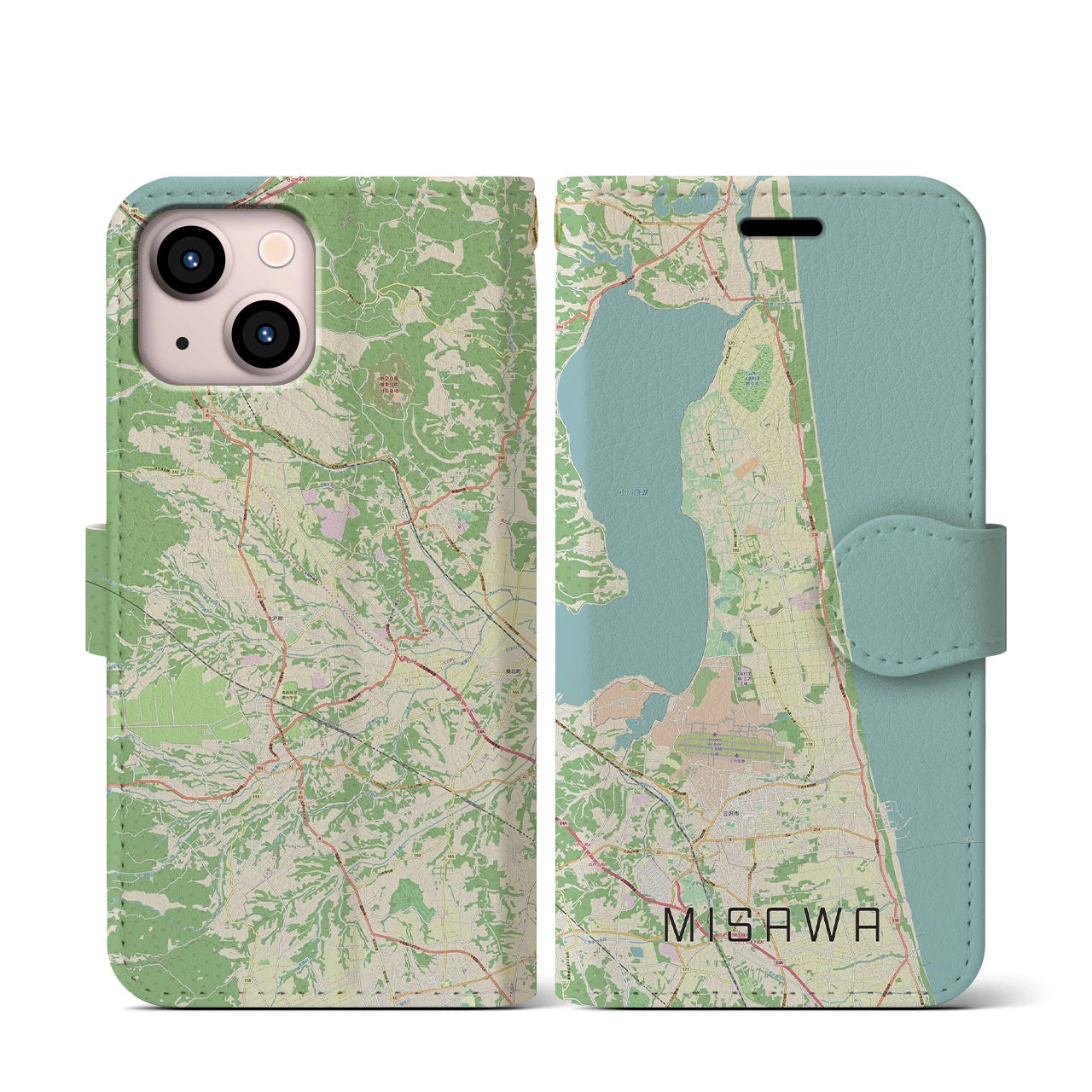 【三沢(青森県)】地図柄iPhoneケース(手帳タイプ)