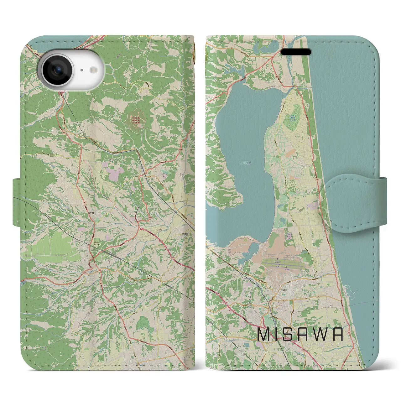 【三沢(青森県)】地図柄iPhoneケース(手帳タイプ)