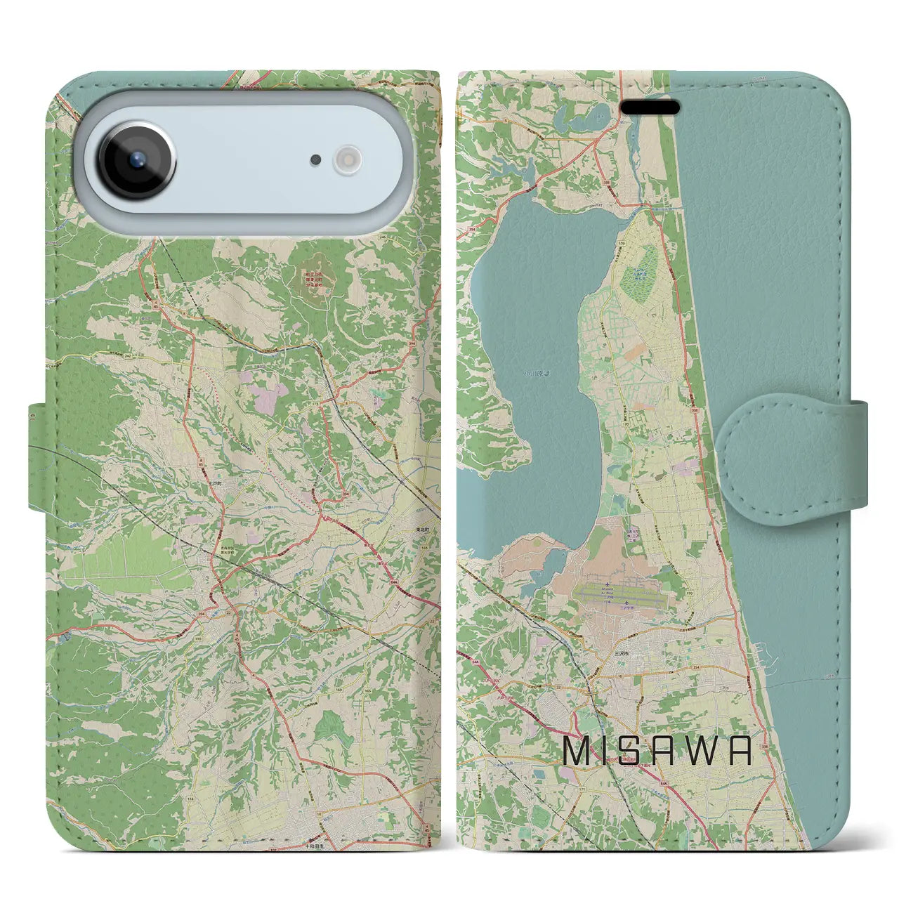 【三沢(青森県)】地図柄iPhoneケース(手帳タイプ)