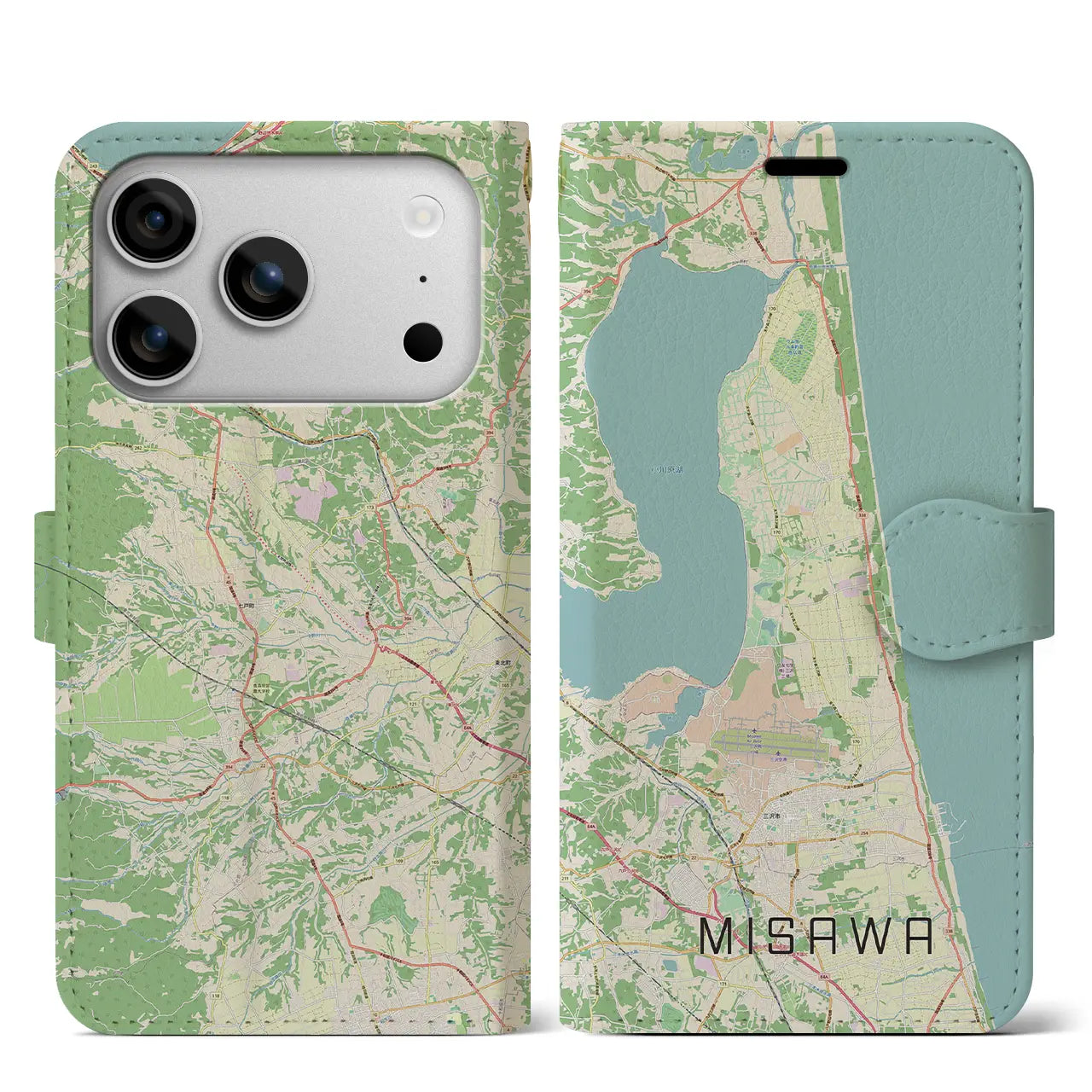 【三沢(青森県)】地図柄iPhoneケース(手帳タイプ)