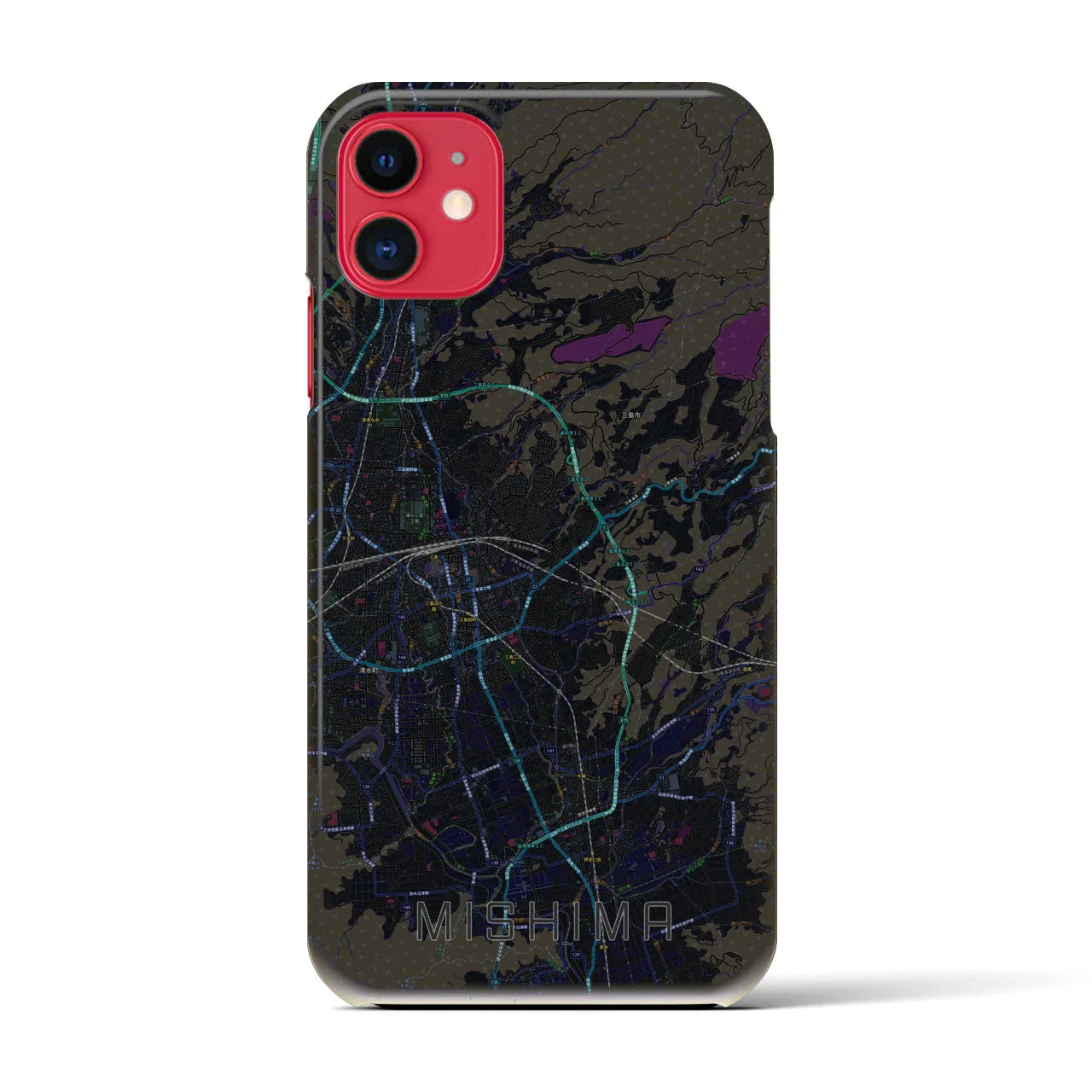 【三島(静岡県)】地図柄iPhoneケース(バックカバータイプ)