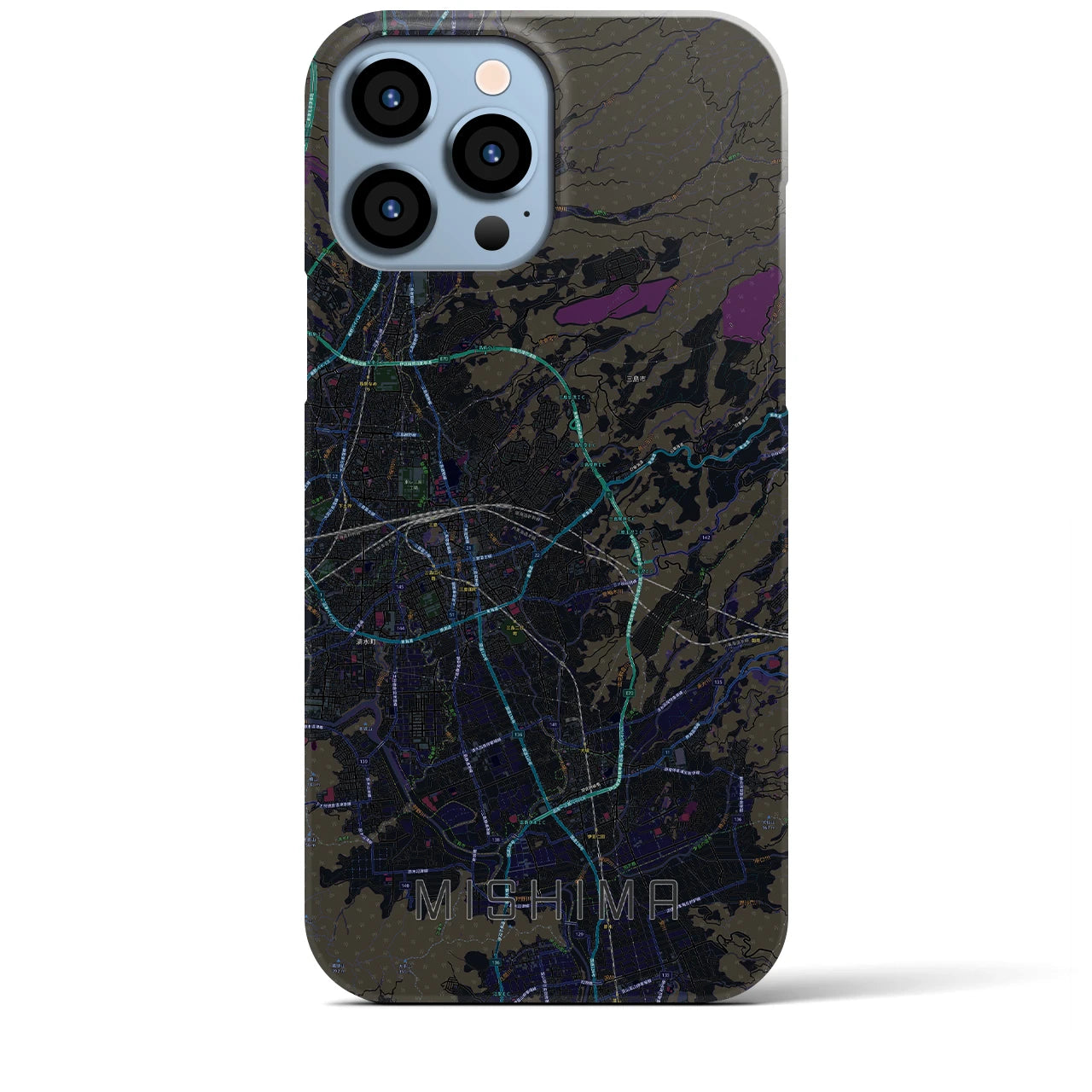 【三島(静岡県)】地図柄iPhoneケース(バックカバータイプ)