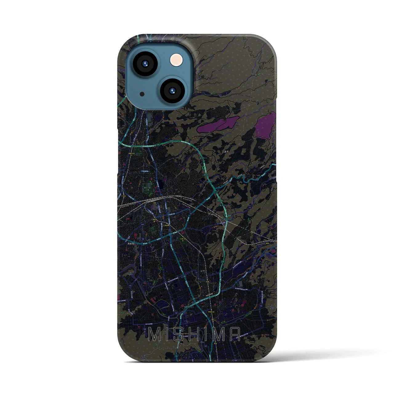 【三島(静岡県)】地図柄iPhoneケース(バックカバータイプ)
