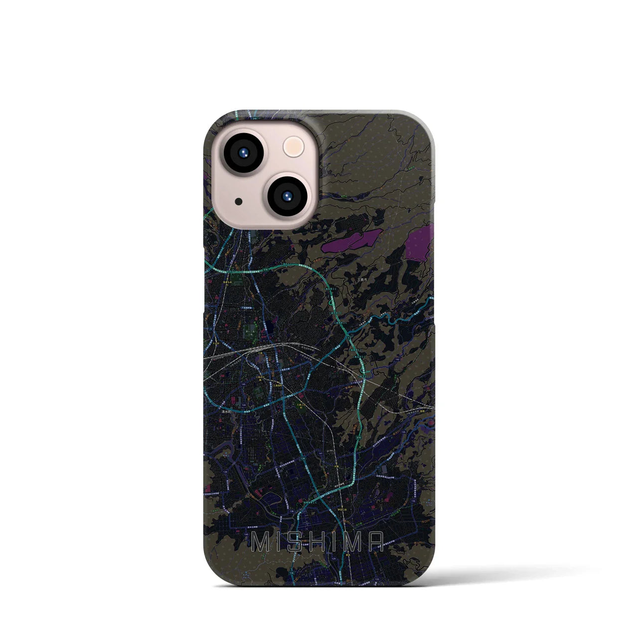 【三島(静岡県)】地図柄iPhoneケース(バックカバータイプ)