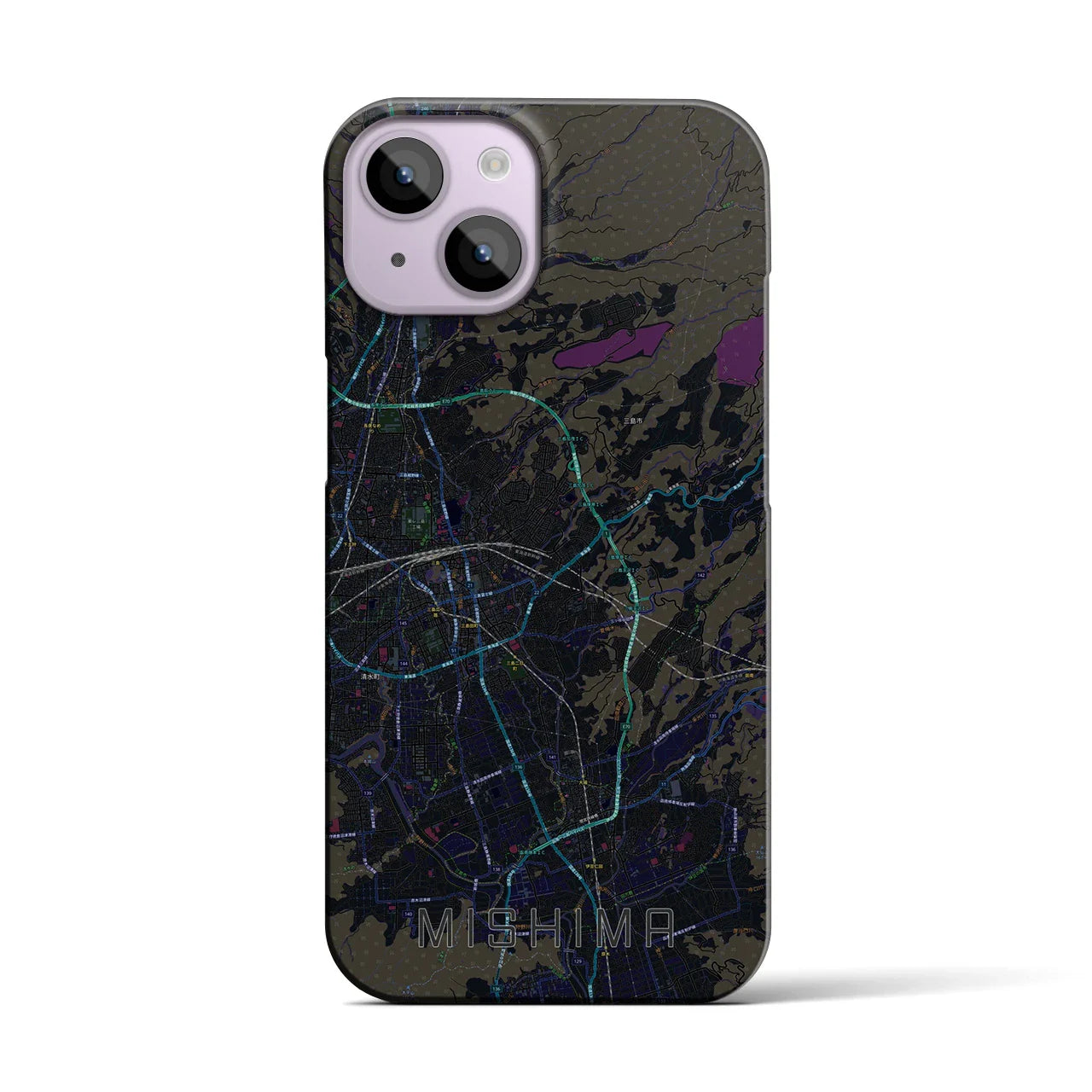 【三島(静岡県)】地図柄iPhoneケース(バックカバータイプ)