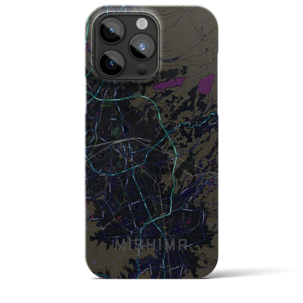 【三島(静岡県)】地図柄iPhoneケース(バックカバータイプ)