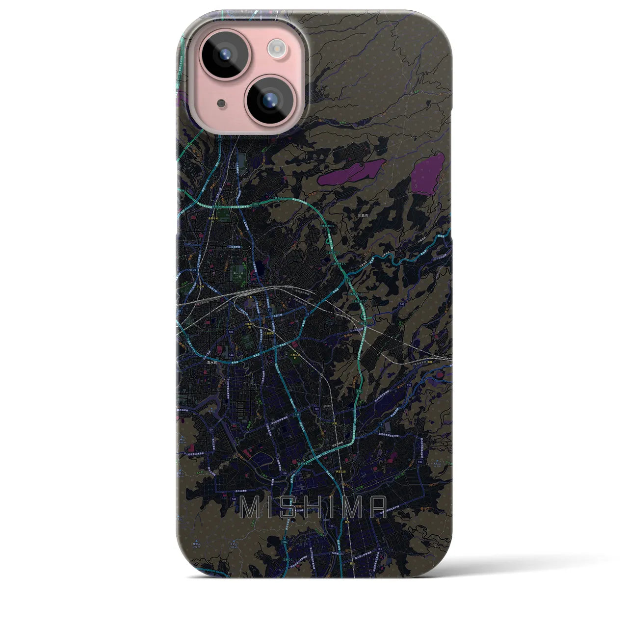 【三島(静岡県)】地図柄iPhoneケース(バックカバータイプ)