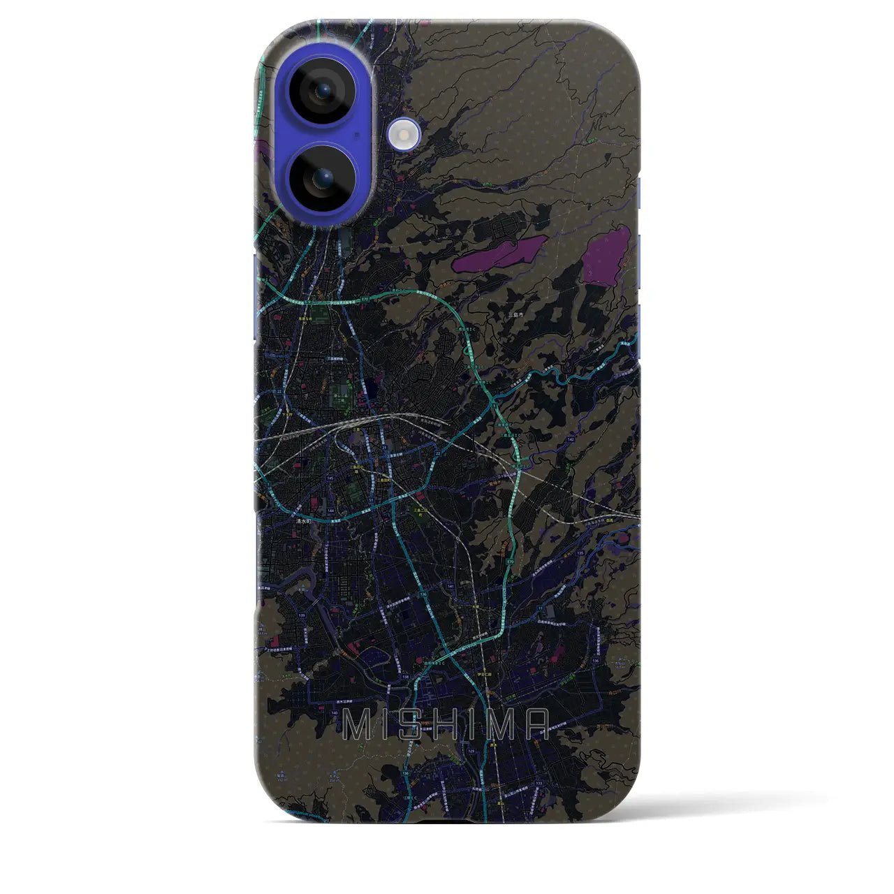 【三島(静岡県)】地図柄iPhoneケース(バックカバータイプ)