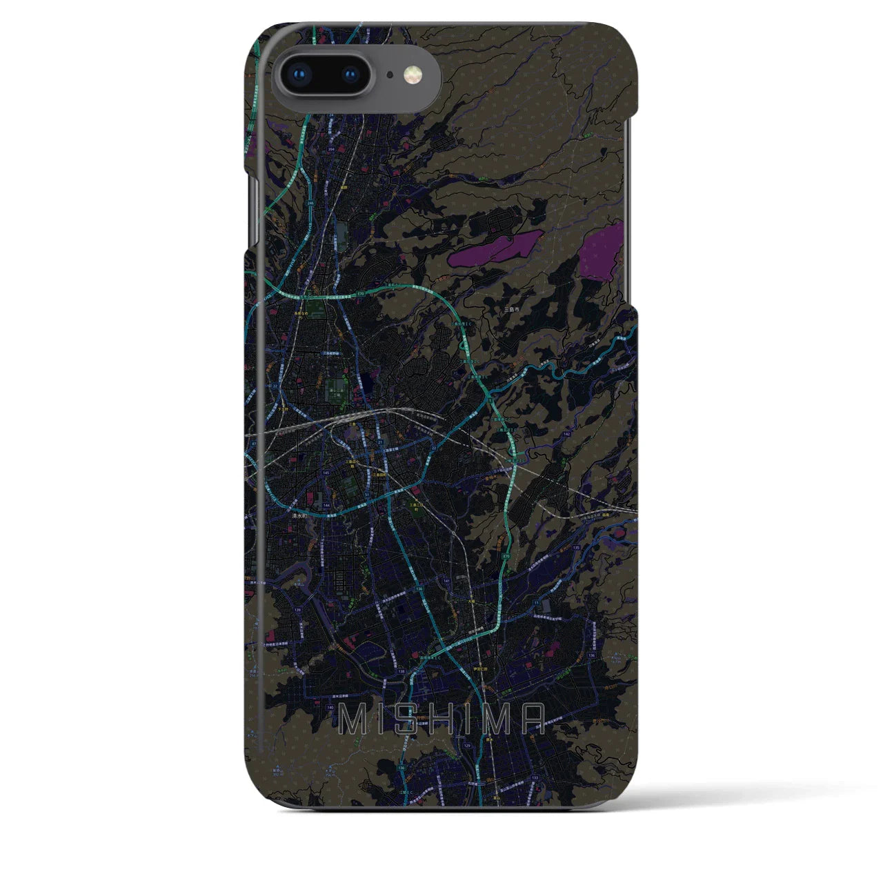 【三島(静岡県)】地図柄iPhoneケース(バックカバータイプ)
