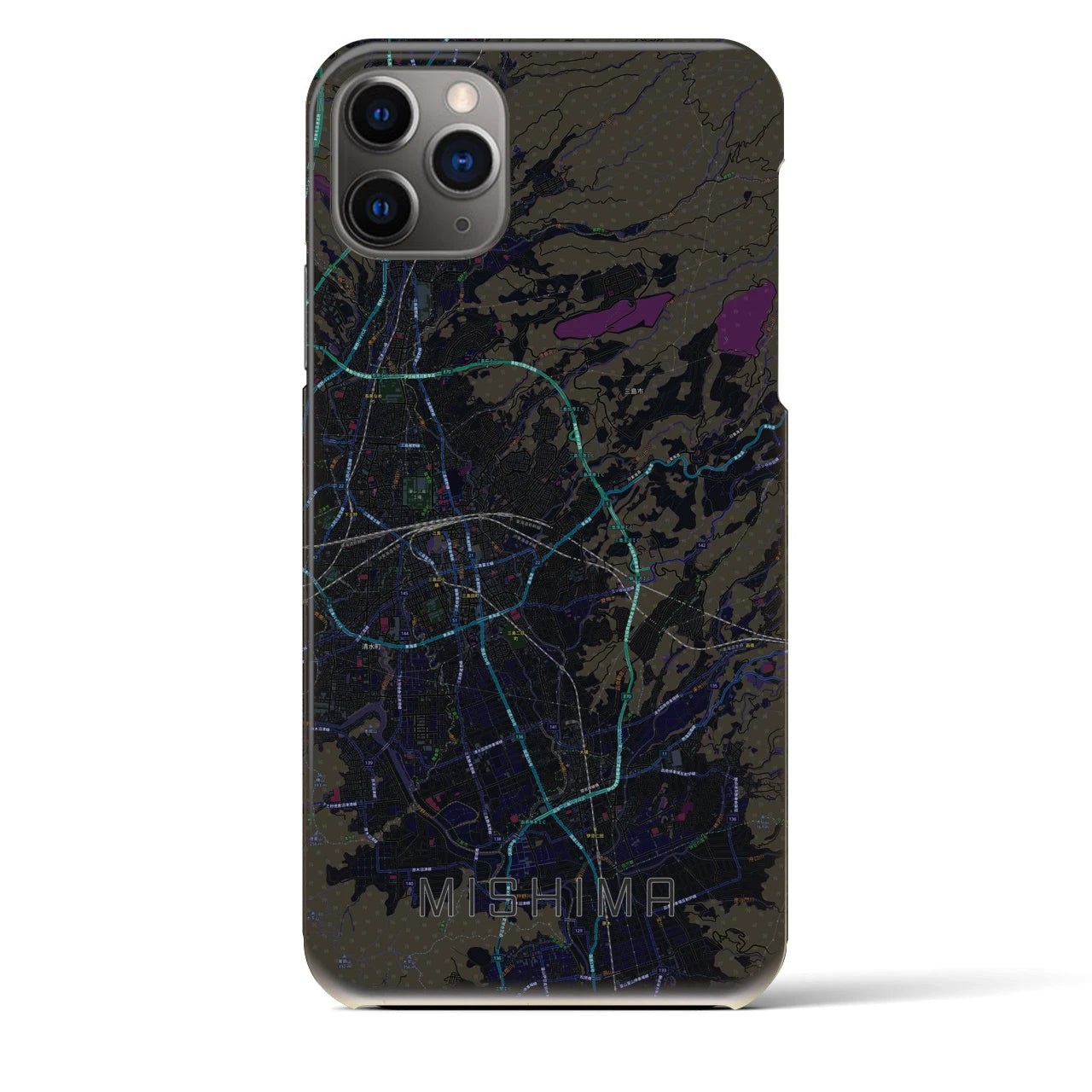【三島(静岡県)】地図柄iPhoneケース(バックカバータイプ)