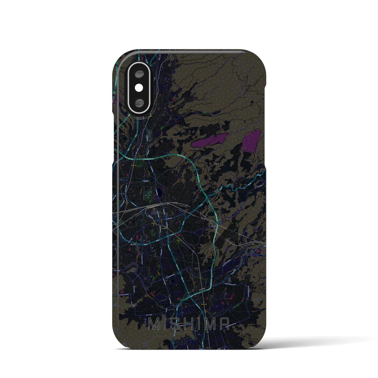 【三島(静岡県)】地図柄iPhoneケース(バックカバータイプ)