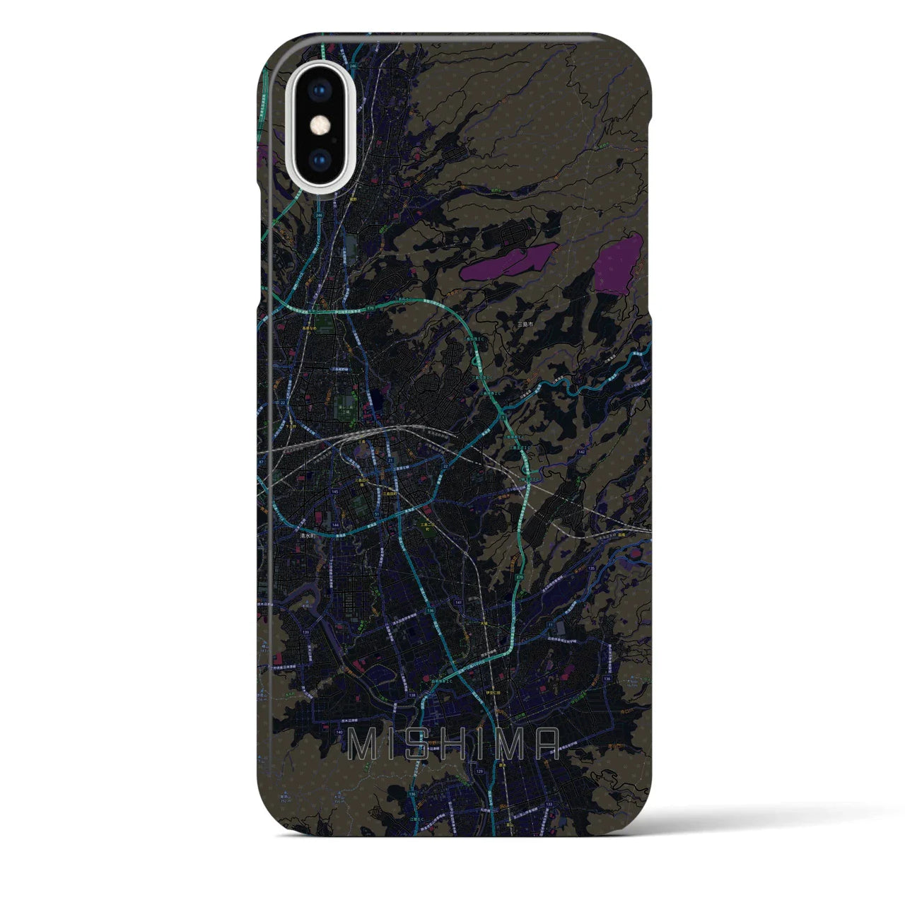【三島(静岡県)】地図柄iPhoneケース(バックカバータイプ)