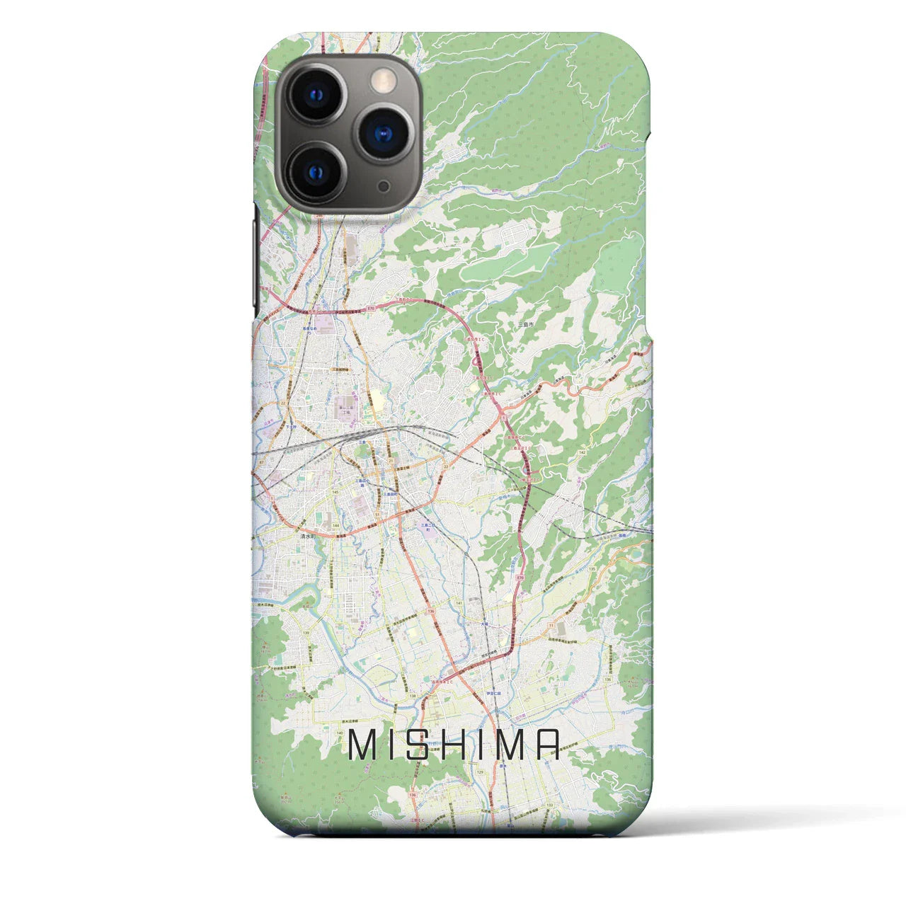 【三島(静岡県)】地図柄iPhoneケース(バックカバータイプ)