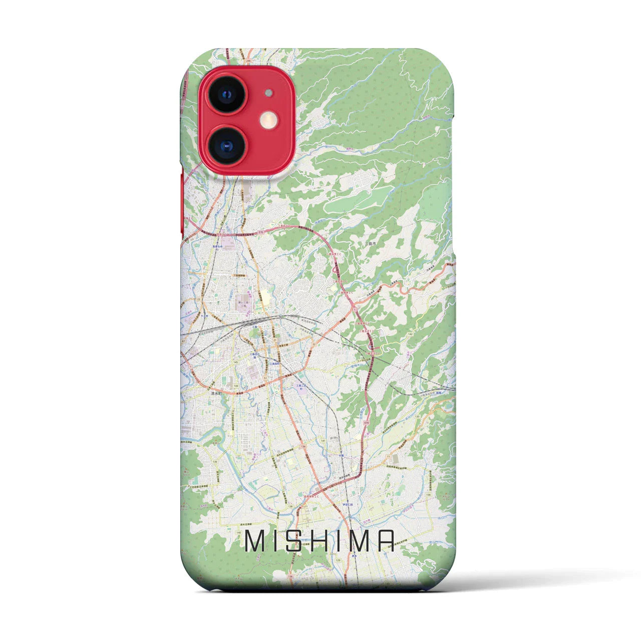 【三島(静岡県)】地図柄iPhoneケース(バックカバータイプ)