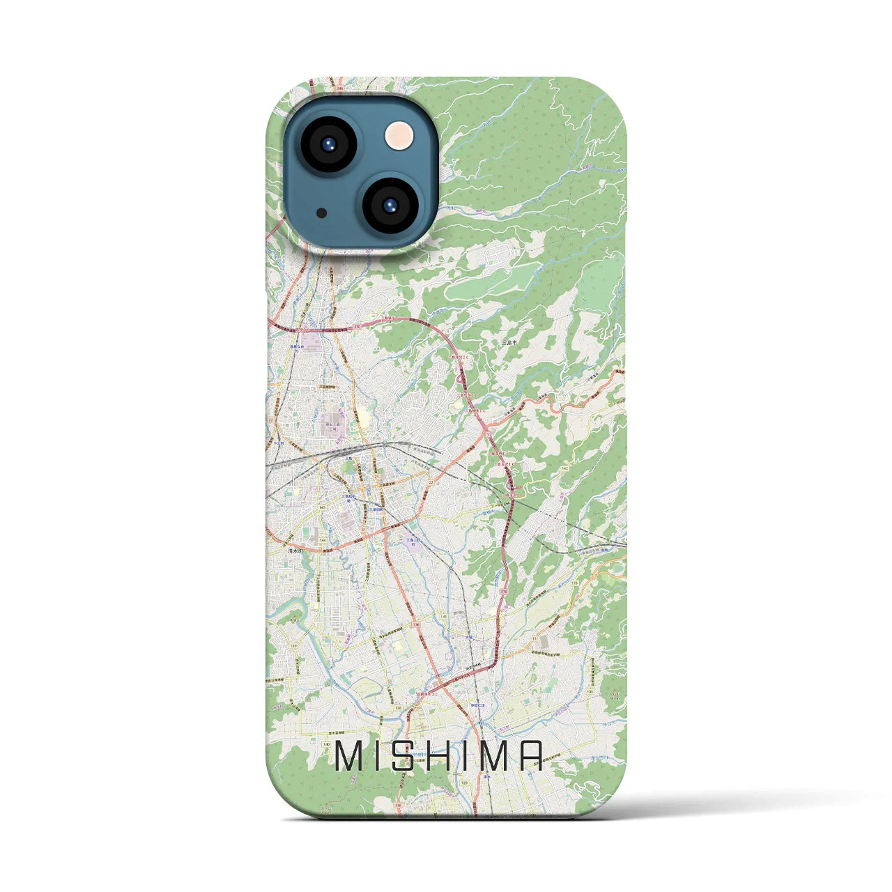 【三島(静岡県)】地図柄iPhoneケース(バックカバータイプ)