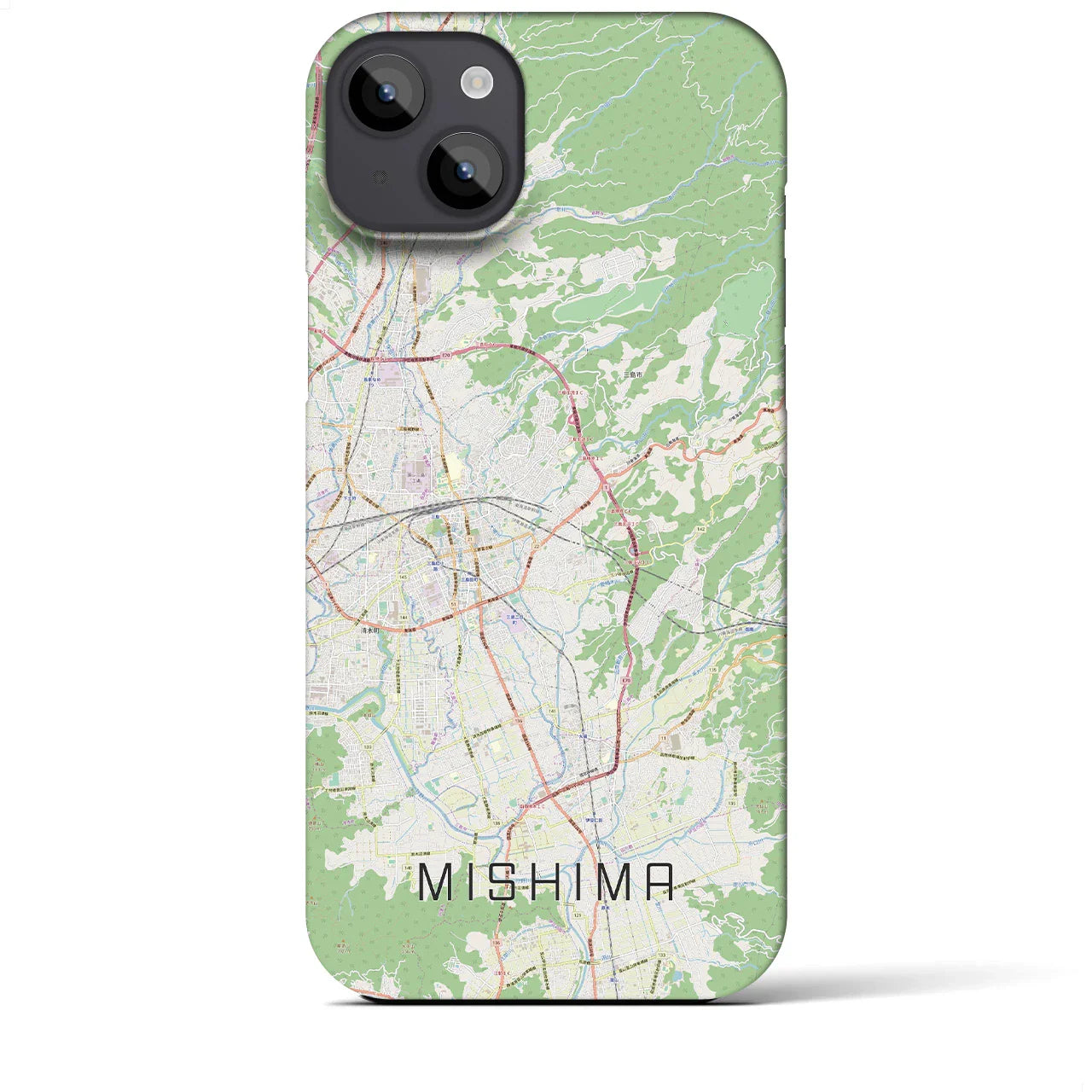 【三島(静岡県)】地図柄iPhoneケース(バックカバータイプ)