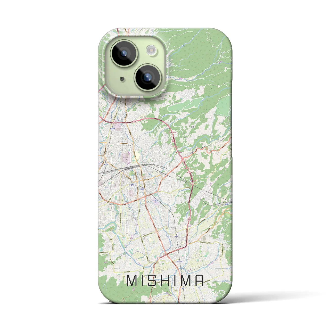 【三島(静岡県)】地図柄iPhoneケース(バックカバータイプ)