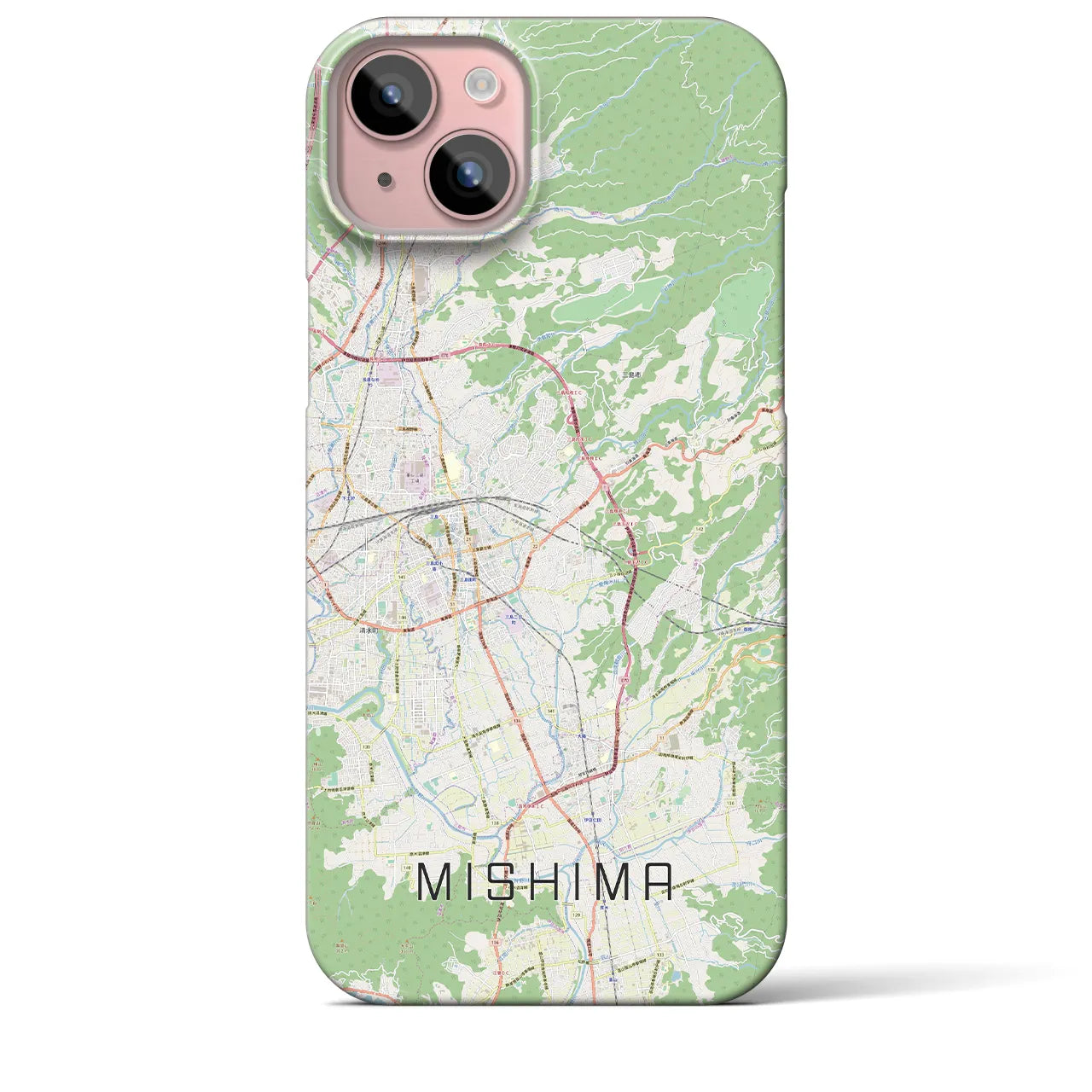 【三島(静岡県)】地図柄iPhoneケース(バックカバータイプ)