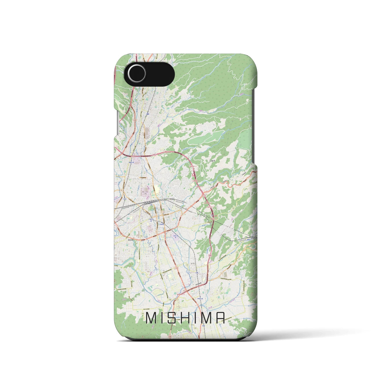 【三島(静岡県)】地図柄iPhoneケース(バックカバータイプ)